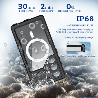 Samsung Galaxy S24 Ultra Compatible Case Cover With + IP68 Waterproof Case Compatible with Magsafe Technology